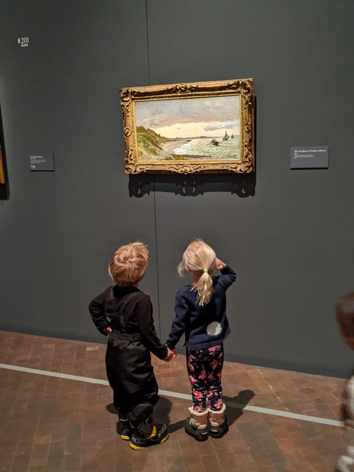 Children in the Claude Monet The Truth of Nature exhibition