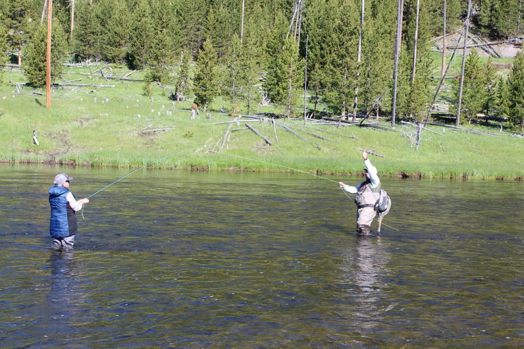 Getting ready to go fly flshing in the Firehole River in Yellowstone NP