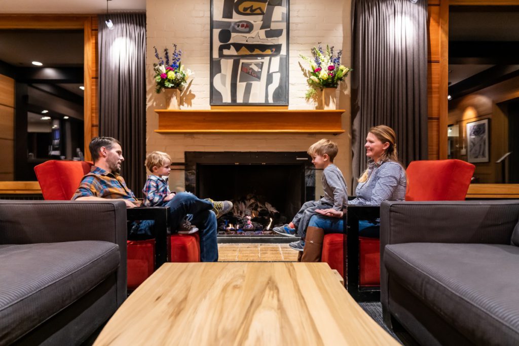 Family in Alta Lodge Lobby