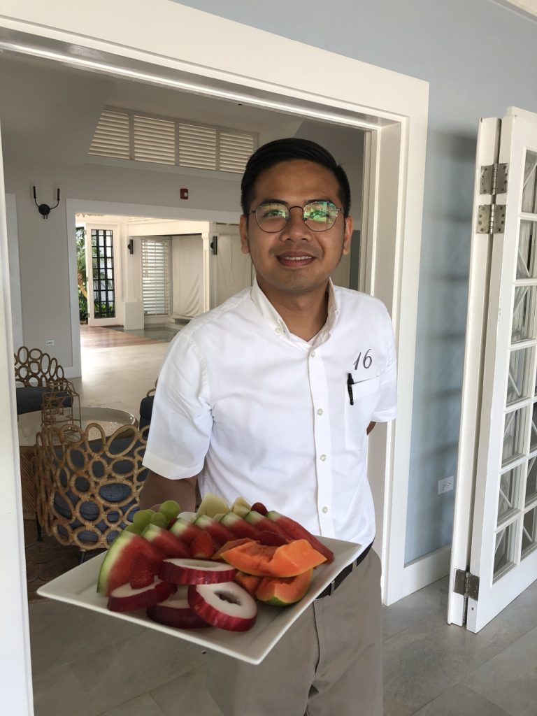 Fruit plate on demand at Sundown Villa