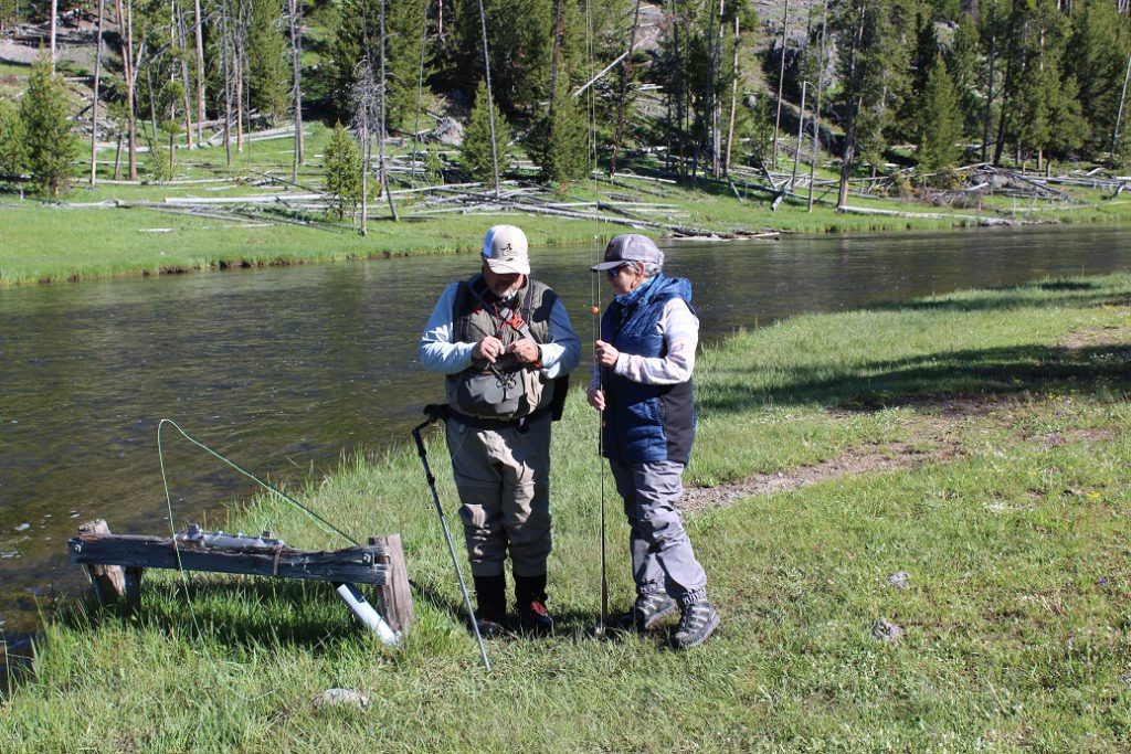 Getting ready to go fly flshing in the Firehole River in Yellowstone NP