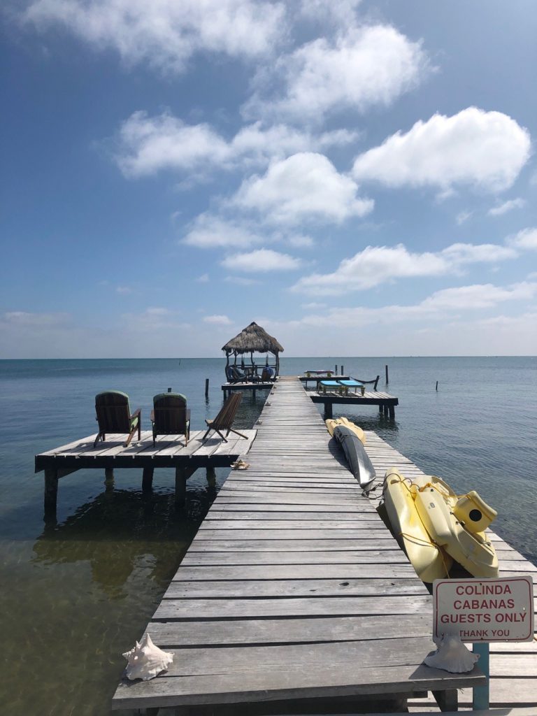 Dock near our cabana in Belize