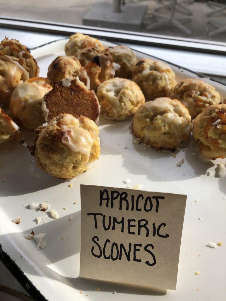 The apricot tumeric scones at Safta were to die for
