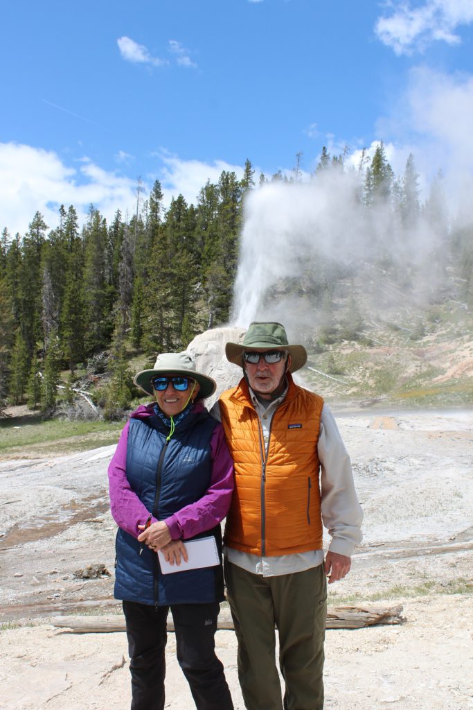 Eileen and Andy at Lone Star Geyser where social distancing was no problem