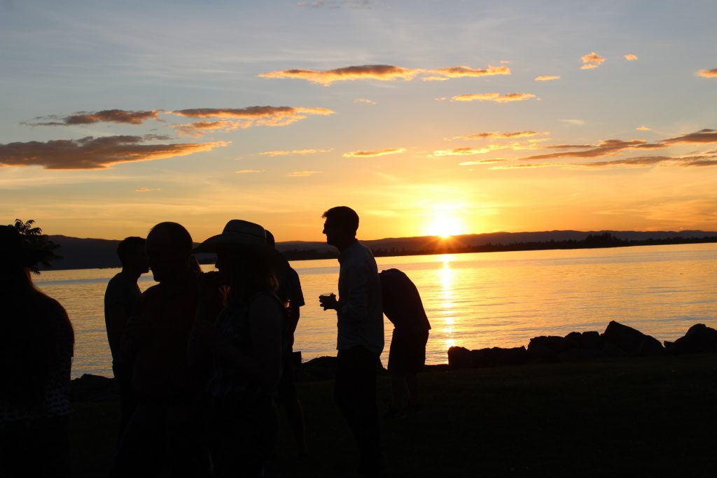 Sunset music and smores at Flathead Lake Lodge