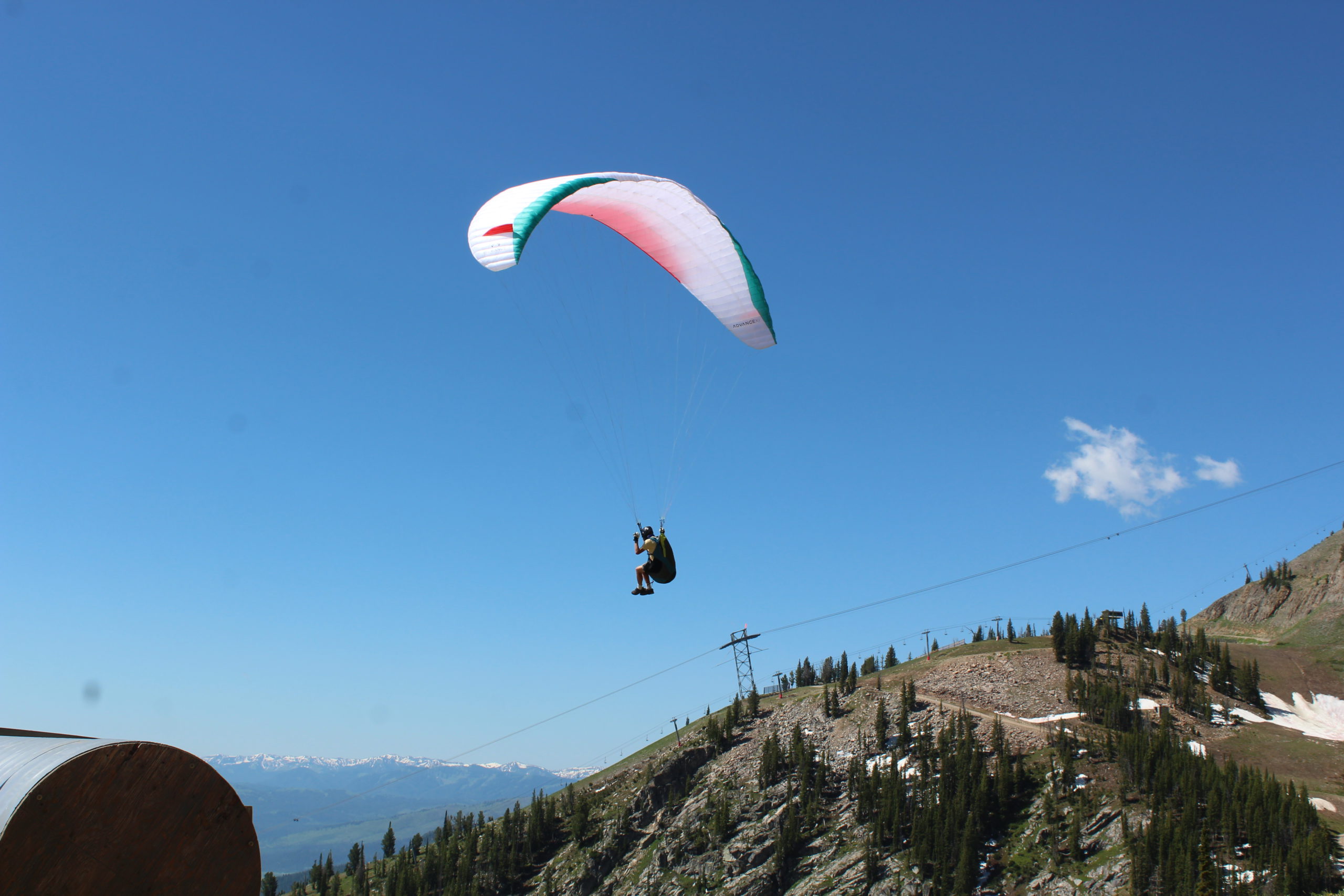 Hang Gliding from top of the gondola at Jackson Hole Mountain Resort