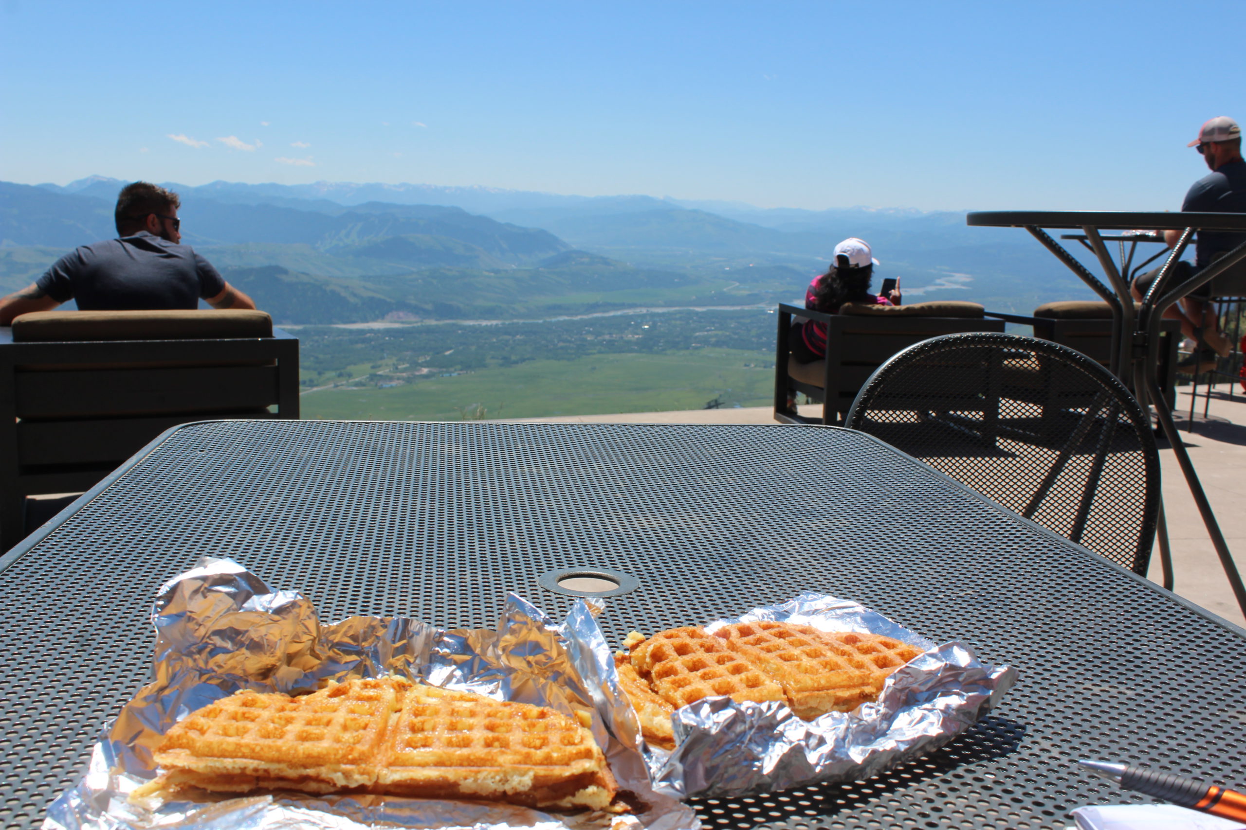 Waffles with a view from atop Jackson Hole Mountain Resort