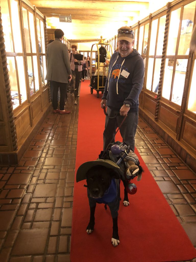 Trooper and Andy on the Red Carpet at La Fonda on the Plaza