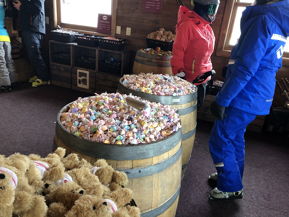 Inside the Candy Cabin on top of Strawberry Park at Beaver Creek