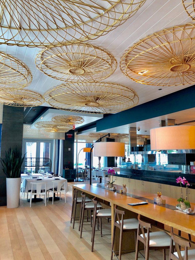 Inside the chic Ocean Hai restaurant