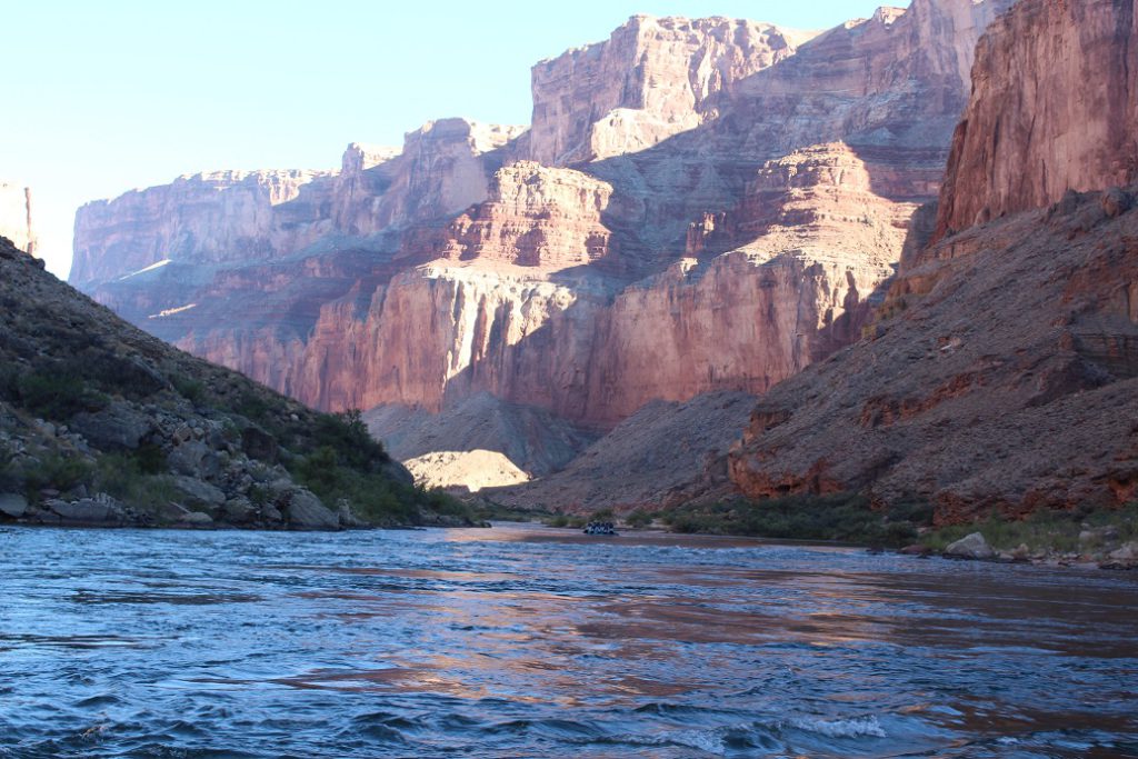 Morning sun on the walls of the Grand Canyon