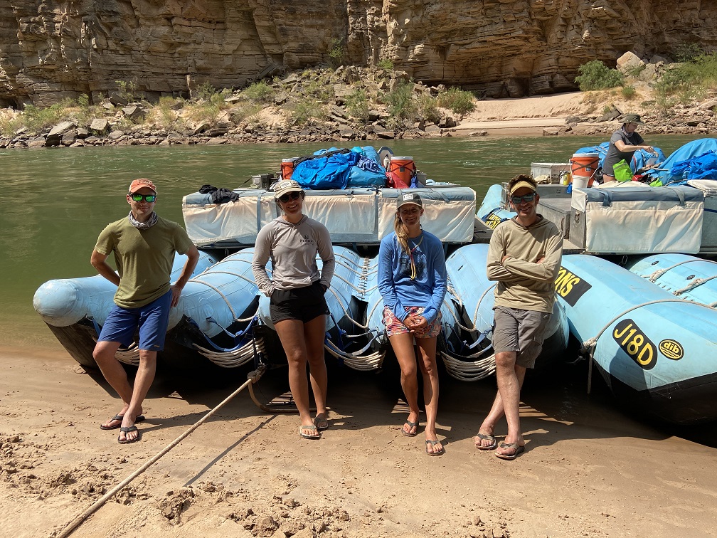 Our Western River Expeditions guides - Andy Dicus, Alexis Smith, Stephanie Devisser, Ben Bressler