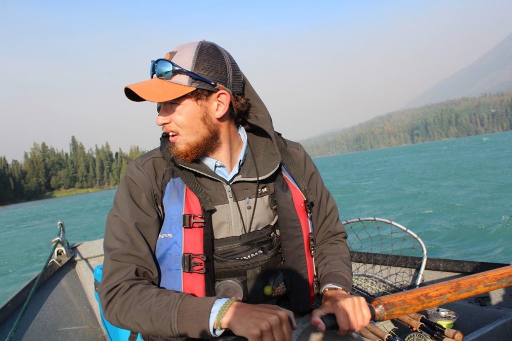 Our guide Hunter Johnson at the oars on the upper Kenai River