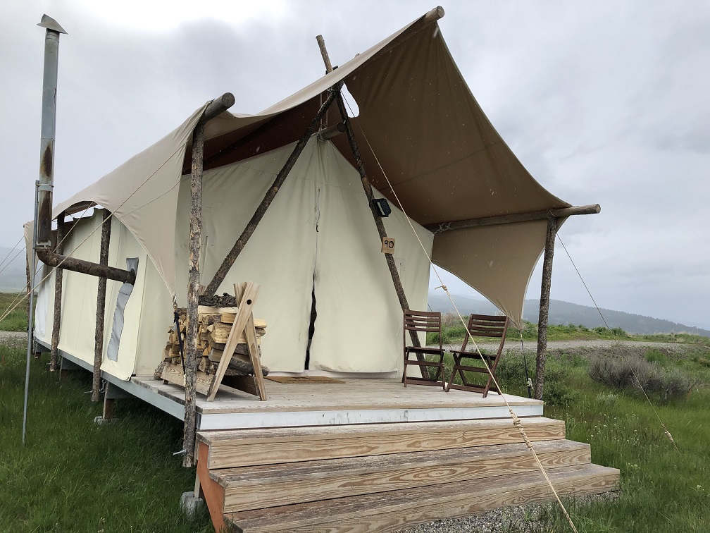 Our tent at the Under Canvas campground near Yellowstone NP