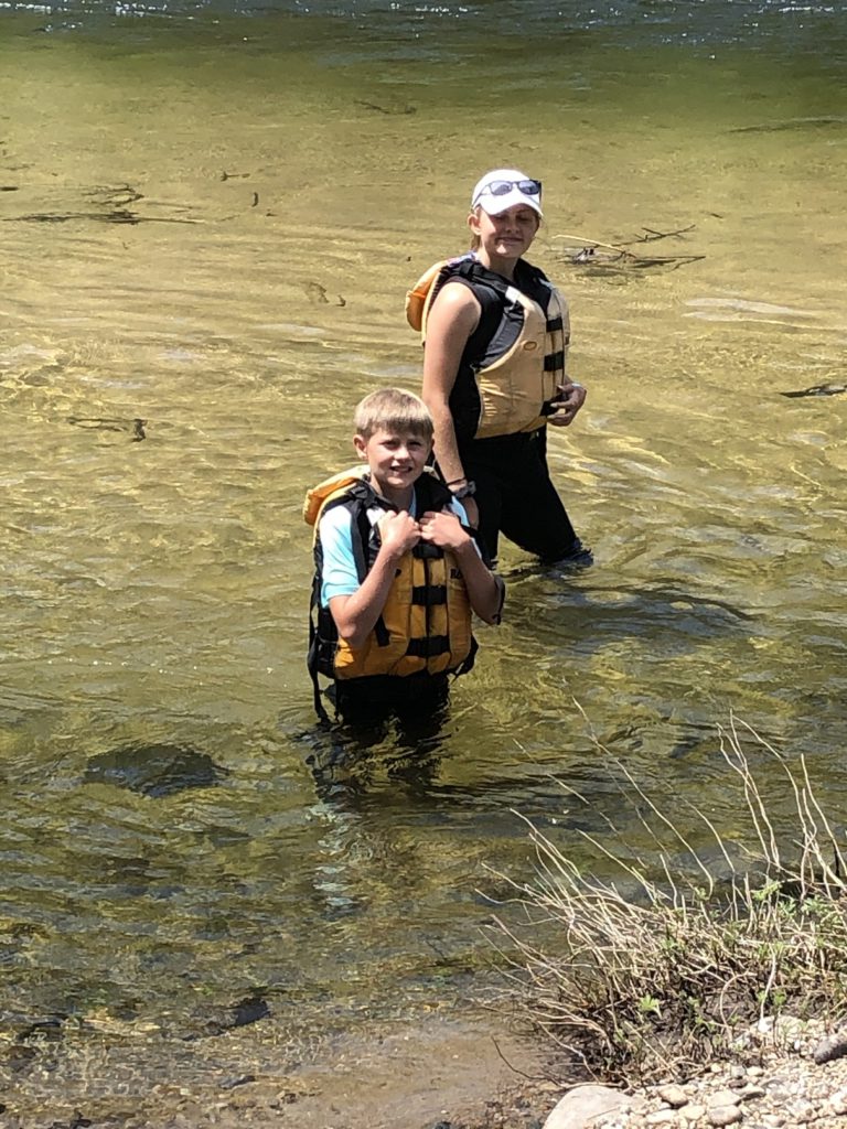Jack and Jennifer Casler enjoying the cool Selway River waters