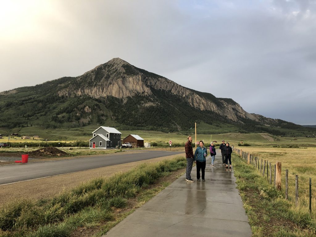 An evening stroll on the Crested Butte town rec path