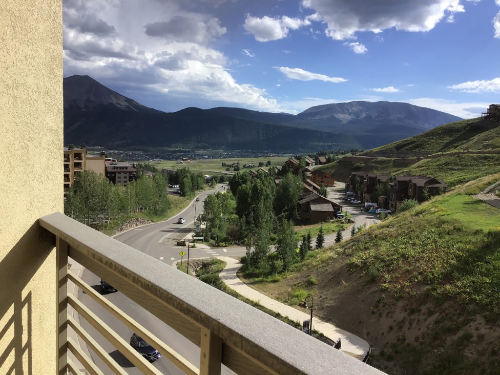 View of the town from the Elevation Hotel on Mt. Crested Butte