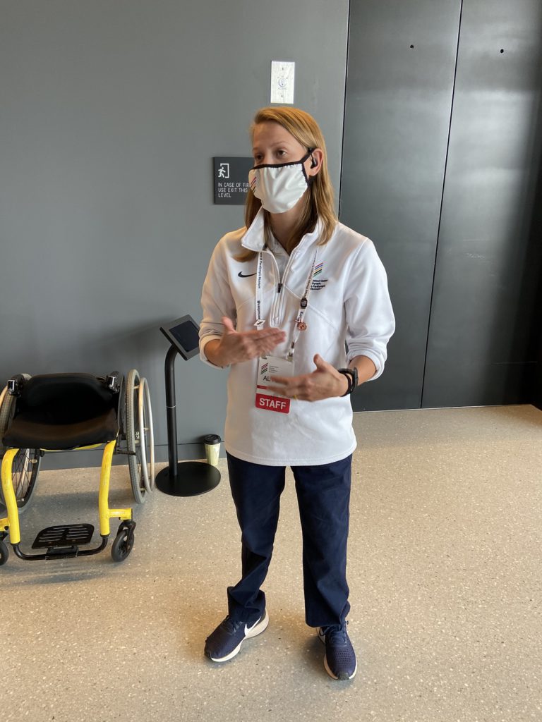 A Paraolympian swimmer works as a docent at the museum in Colorado Springs