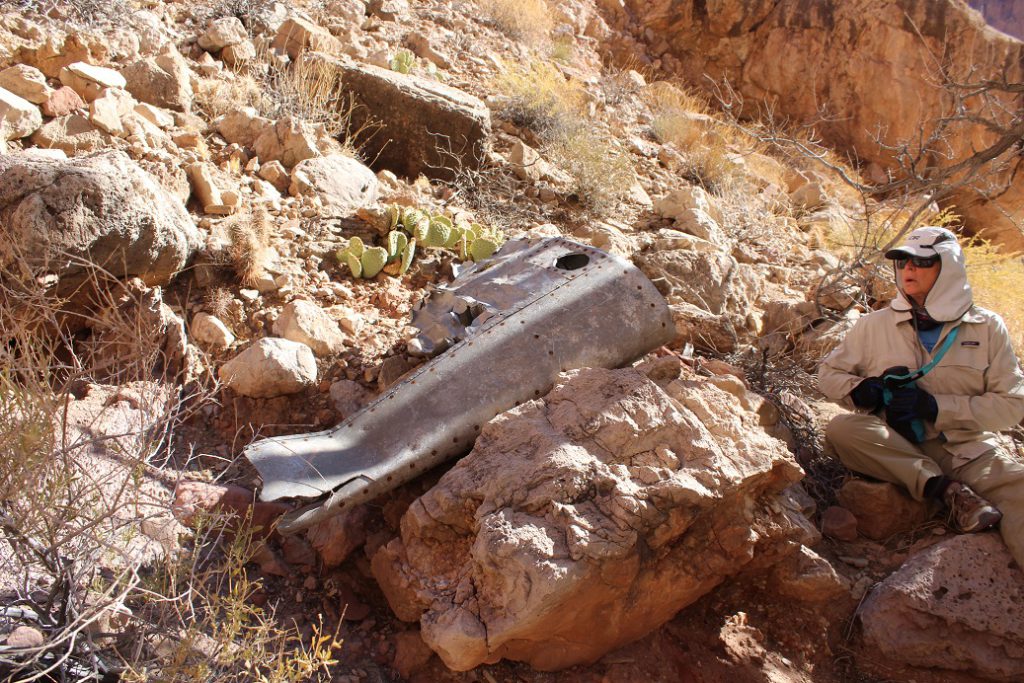 Piece of the TWA airplane involved in the tragic 1956 collision over the Grand Canyon