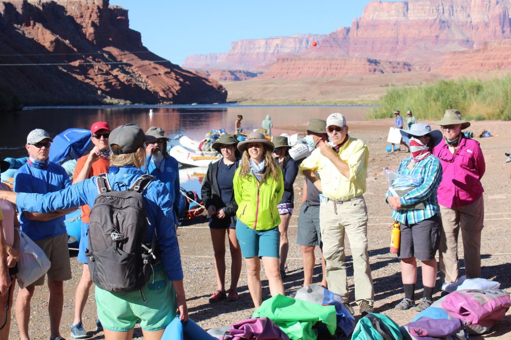 Safety briefing by Western River Expeditions guide at Lees Ferry