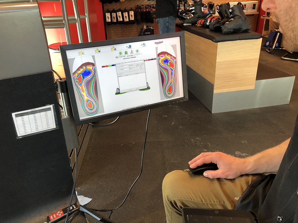 Sensors and computer map the fit of the Surefoot boot orthotics