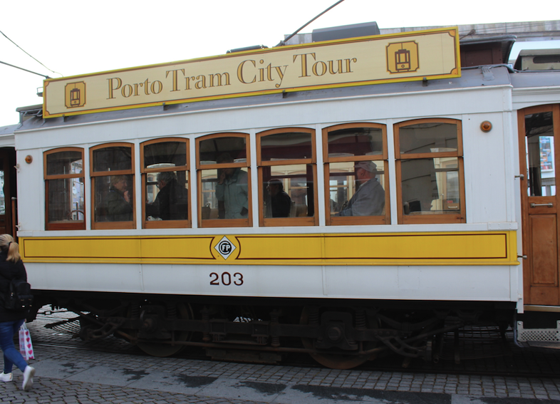 One of the old trolleys that cater to school groups and tourists