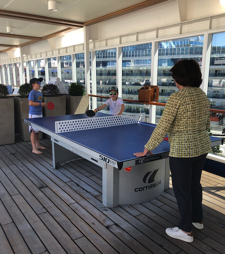 Multigenerational ping-pong aboard Regent Seven Seas Mariner