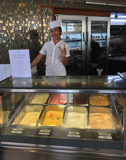 Ice Cream is always available on the Regent Seven Seas Mariner