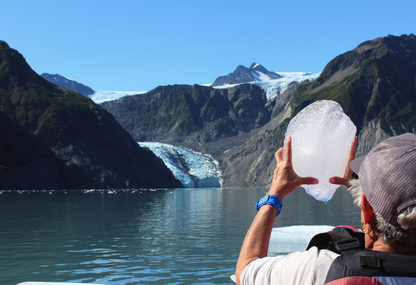 Ice harvested below Pederson Glacier for cocktails