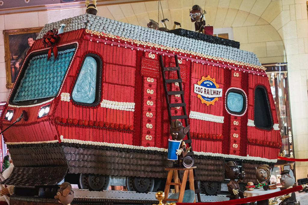 The Broadmoor's 2020 Gingerbread creation is the nearby Cog Railway on Pike's Peak
