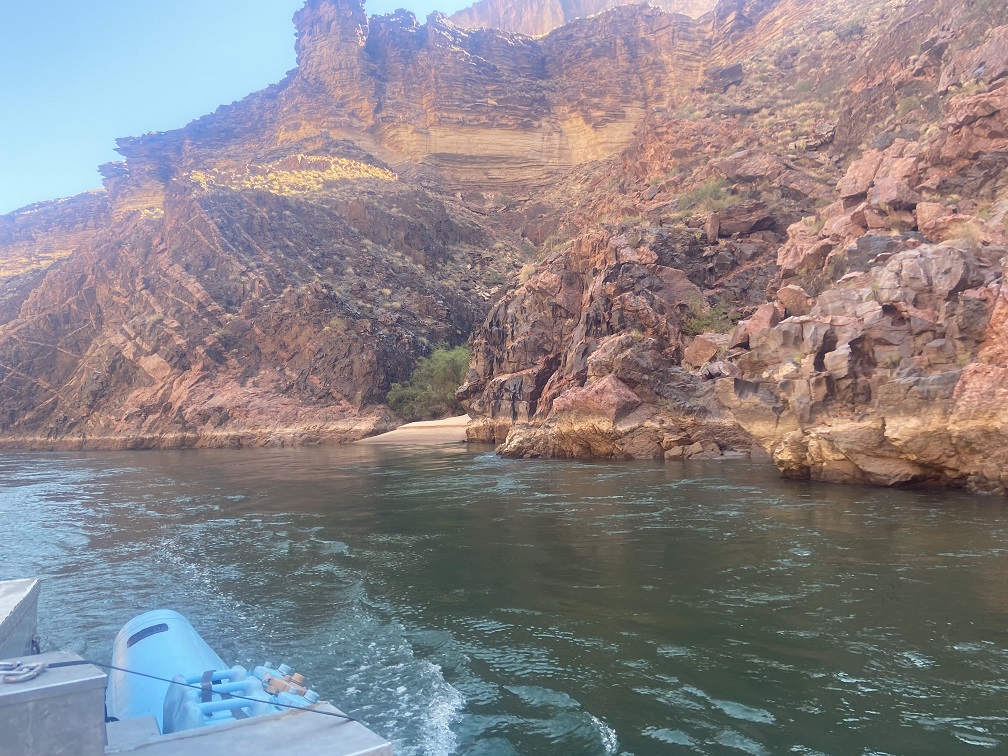 The beauty of the Grand Canyon walls in pink and orange hues