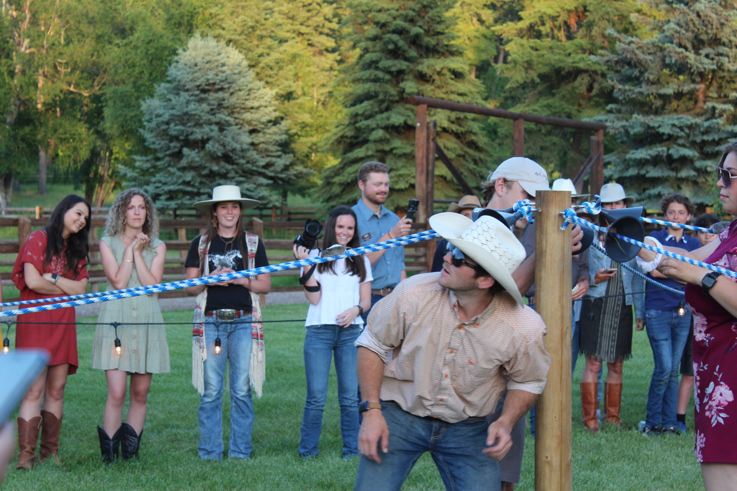 The famous mouse races at the outdoor Barn Dance at Flathead Lake Lodge