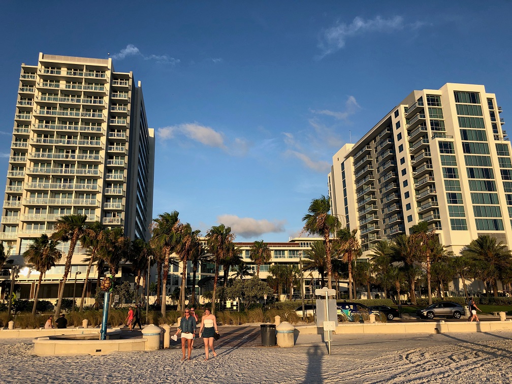 The hotel is only a few steps away from Clearwater's beach