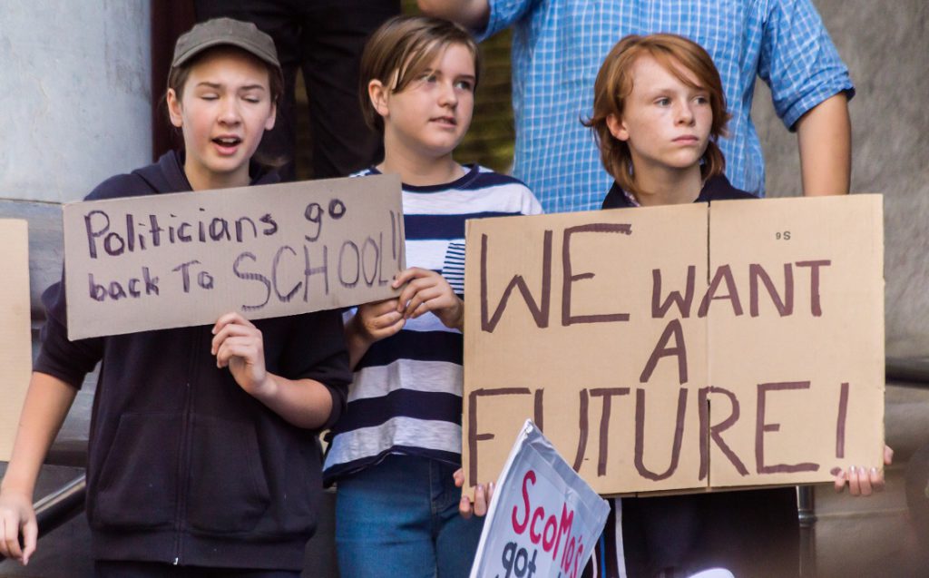 Thousands of students in Adelaide gather outside of Parliament House demanding action on climate change