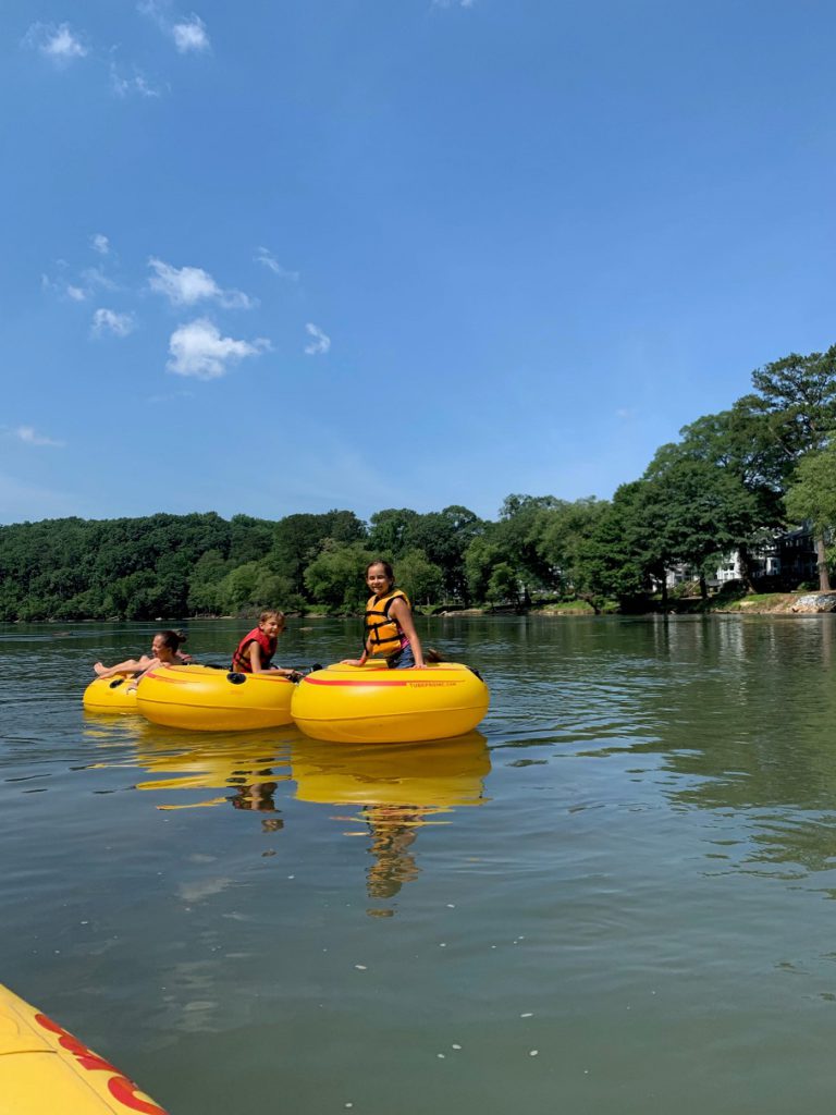 Tubing down the river