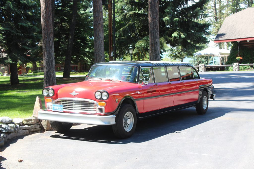 What was once a touring vehicle in Glacier National Park now shuttles guests at Flathead Lake Lodge