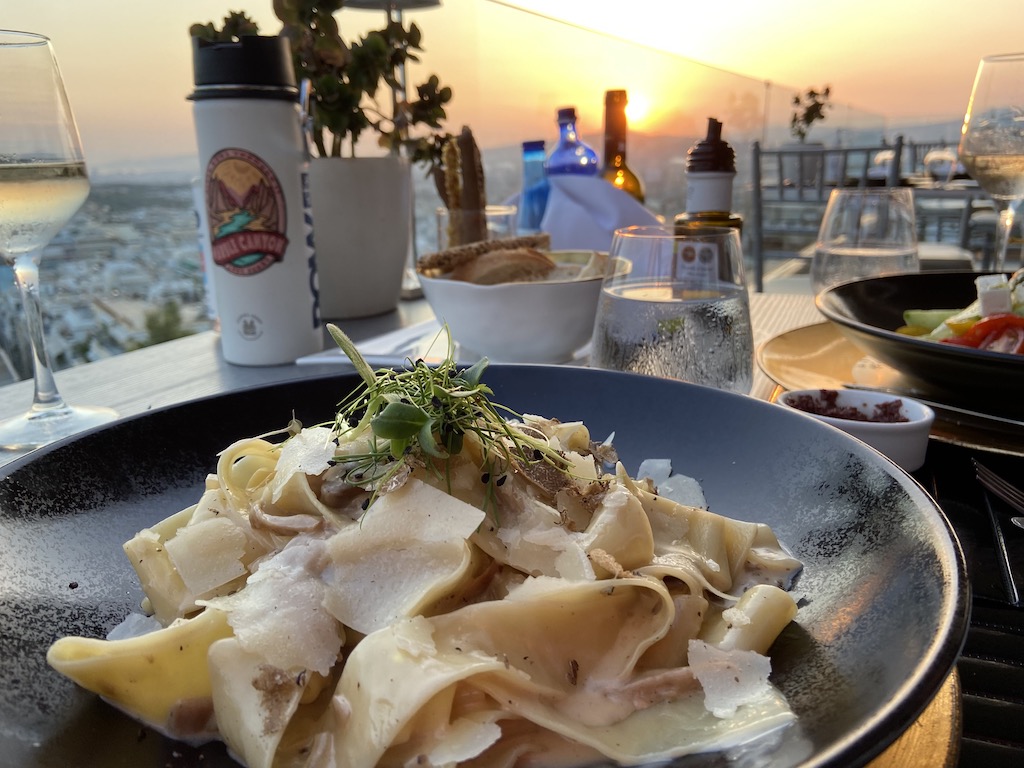 Rooftop dining at St George Lycabettus Hotel in Athens