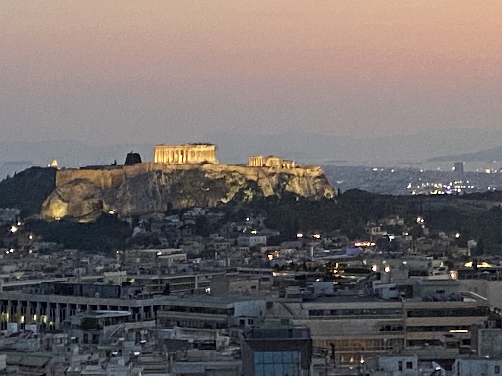 Acropolis view from St. George Hotel in Athens