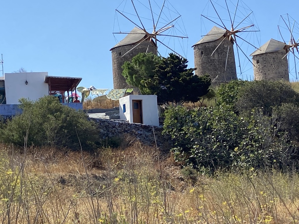 Windmills on the acropolis on Patmos