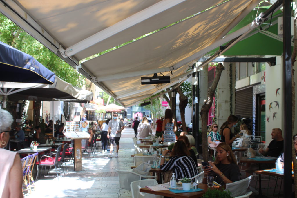 Street-side dining in central Athens