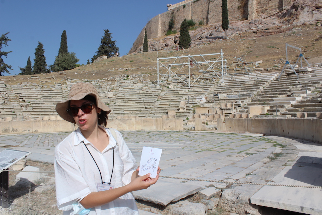Eleni Fotiou explains Greek mythology to kids on her tours