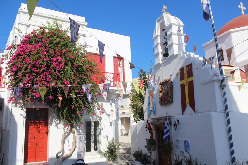 Street Scene in Mykonos Town