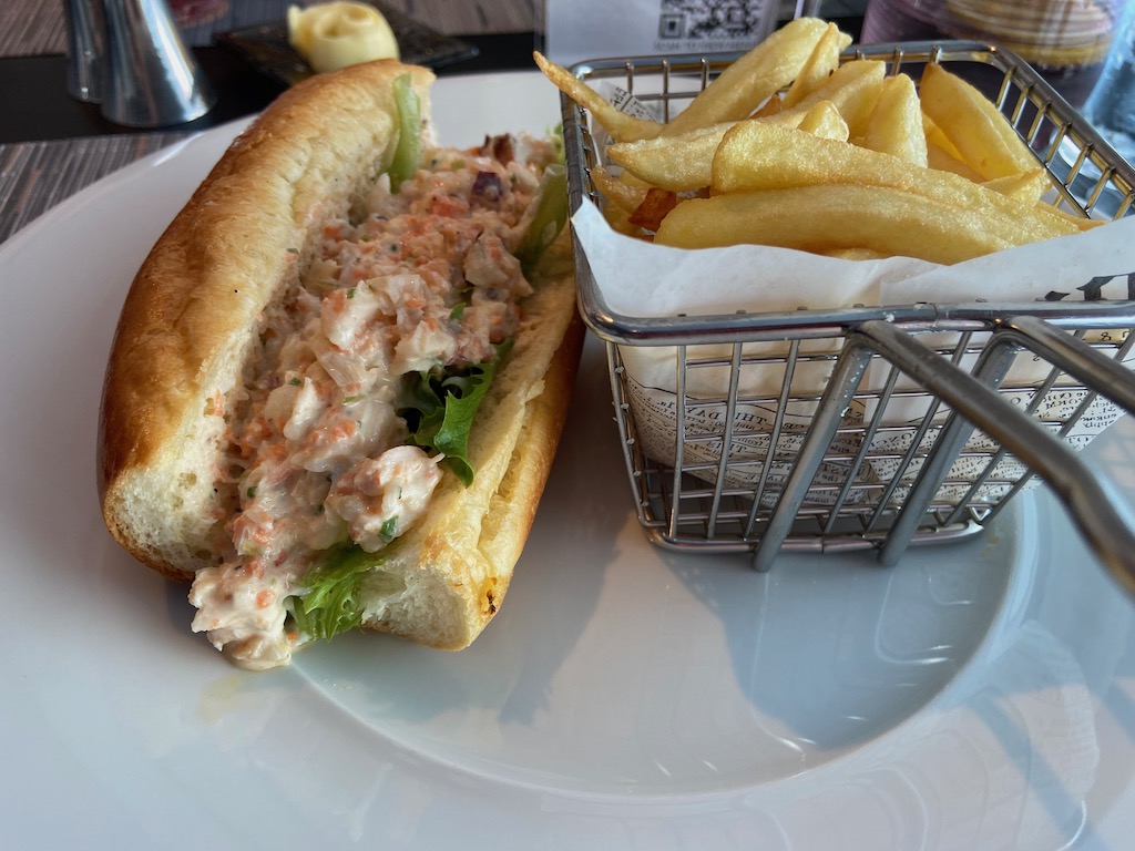 Lobster roll for lunch in the Luminae Restaurant on Celebrity Apex