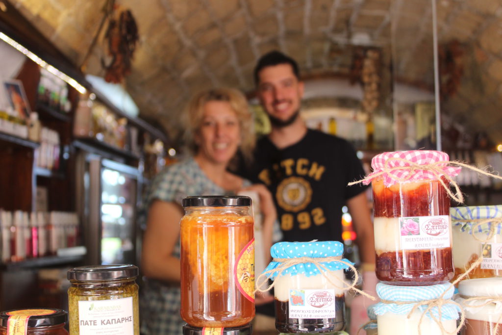 A family owned wine and olive oil shop at the tip of Monmevasia