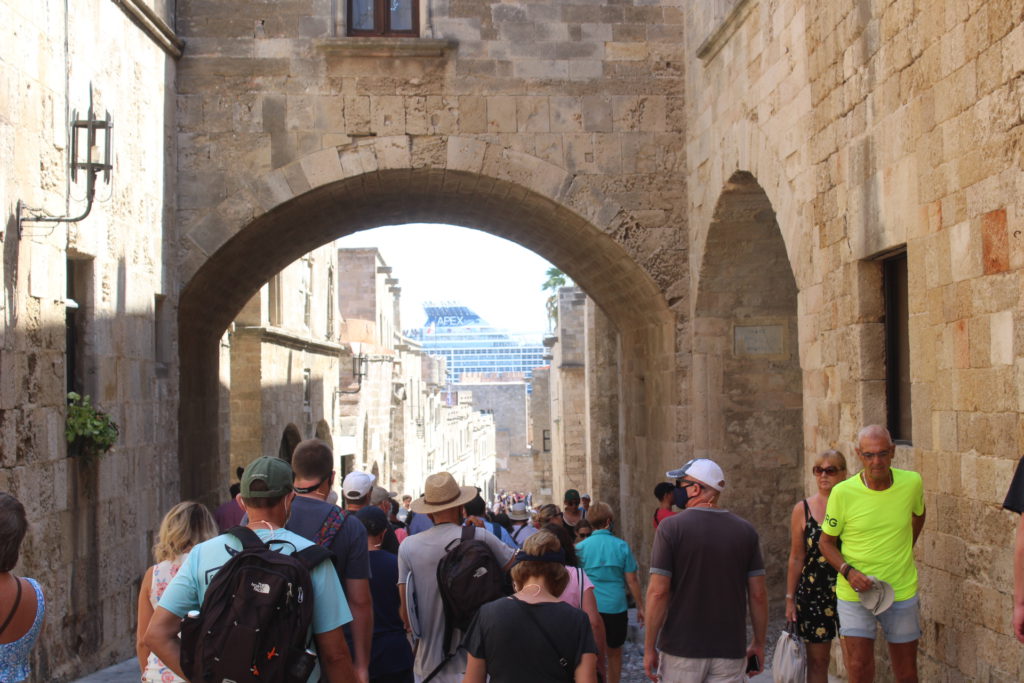 The narrow Street of the Knights of St. John on Rhodes