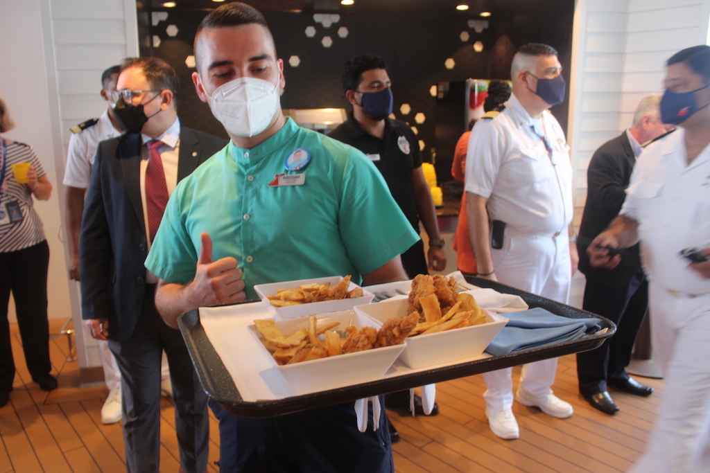 Shaq's Big Chicken being served