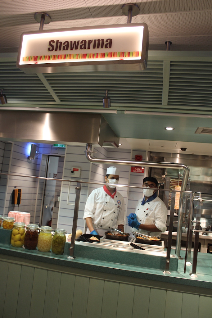 One of the many food stations in the Lido Marketplace on the Carnival Mardi Gras