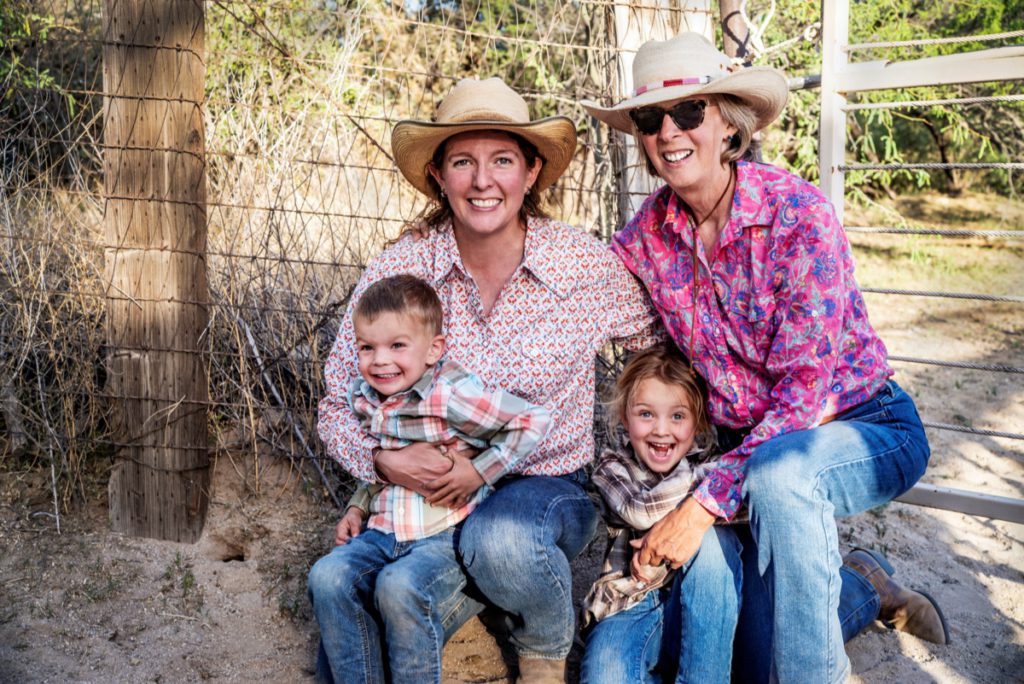 MultiGenerational family visiting the Elkhorn AZ guest ranchmulti gen family with little kids