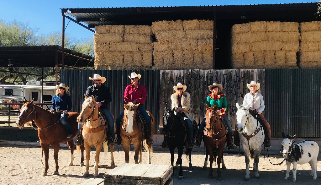 Kay El Bar group of riders all with cowboy hats