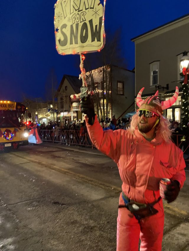 At the Ullr Festival parade in Breckenridge CO